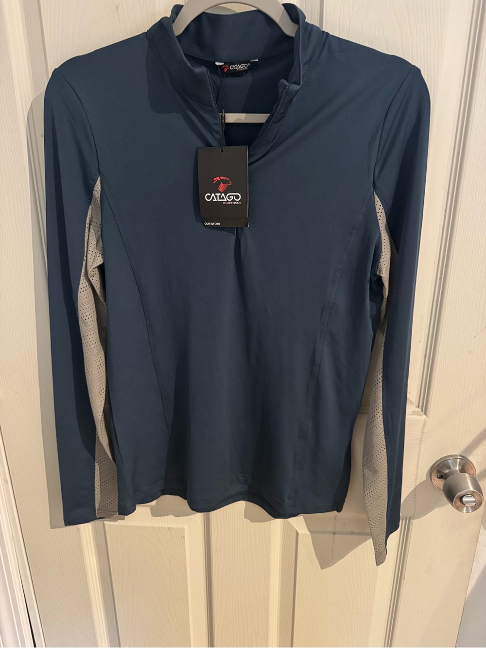 Catago UV Sun Shirt Midnight Blue NWT Medium Equestrian Riding Shirt